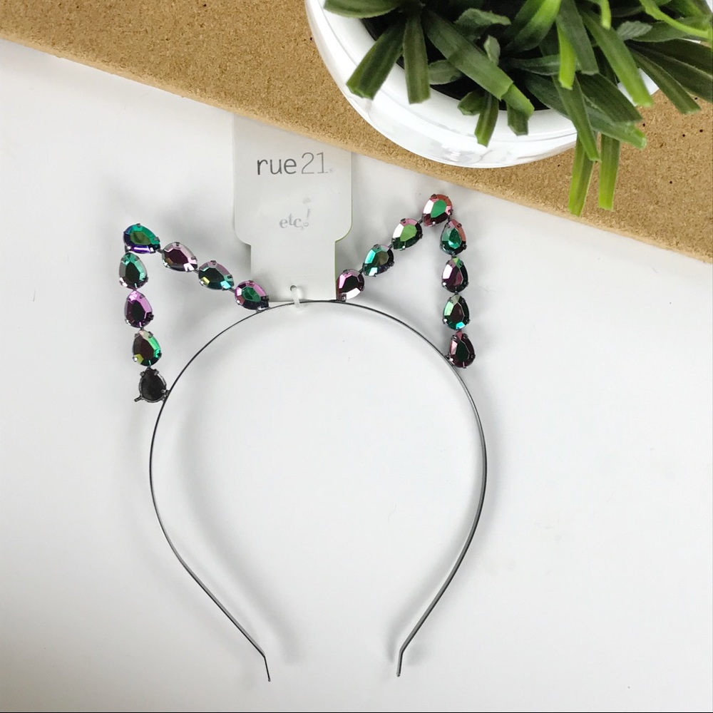 NWT Rose Purple Bronze Gem Cat Ears